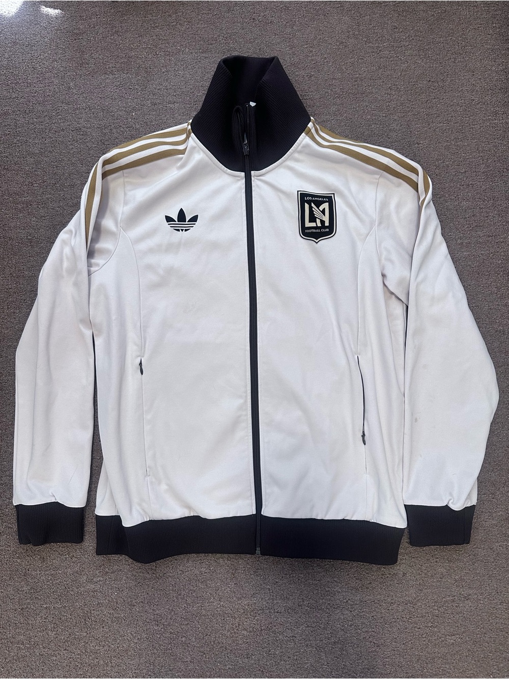 Adidas Tan/Black LAFC Track Jacket, Gold Stripes, pre-owned XL See sleeve photos